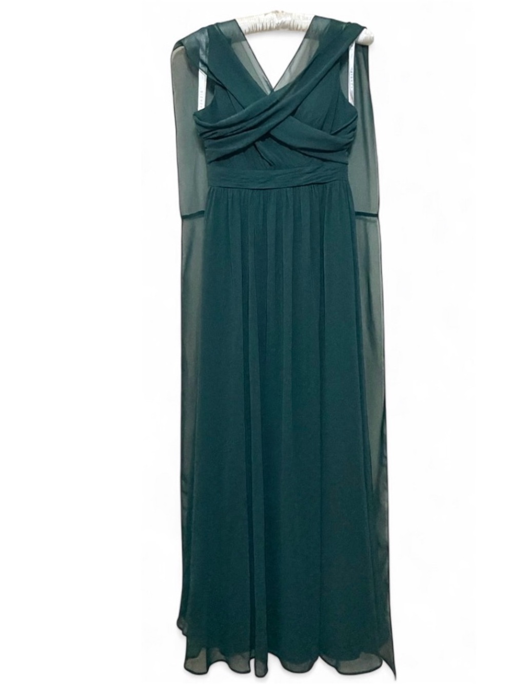 AZAZIE Womens Forest Green Vneck Chiffon Convertible Bridesmaids Dress Size A6